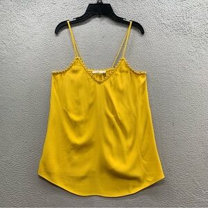Ba&sh Women's Yellow Preppy Lace Detail Spaghetti Strap Camisole Top Size 1 US 6